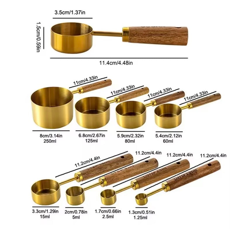 Stainless Steel Measuring Cups & Spoons