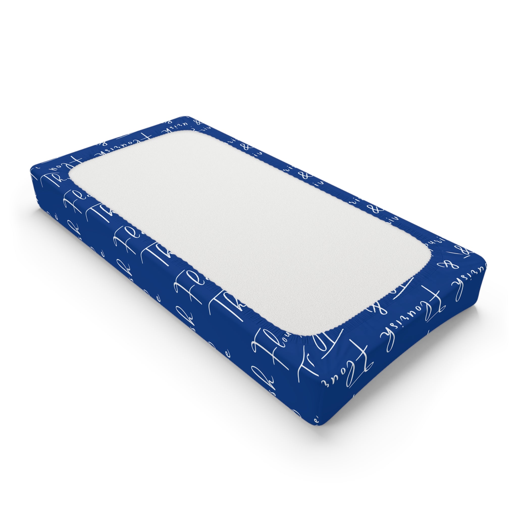Baby Changing Pad Cover - Flourish & Thrive (Blue)
