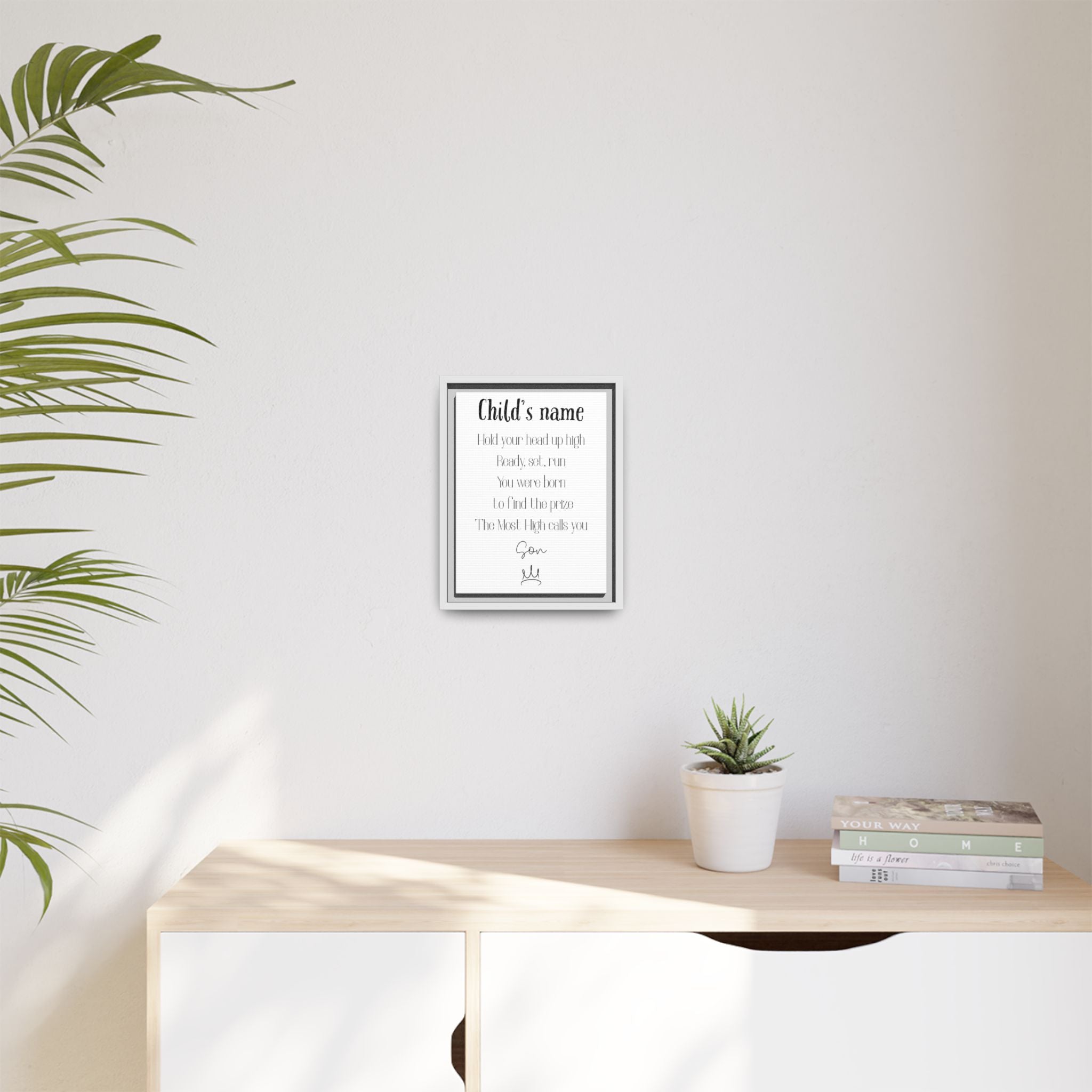 Customizable Matte Canvas, Framed - Hold Your Head Up High (Boy)