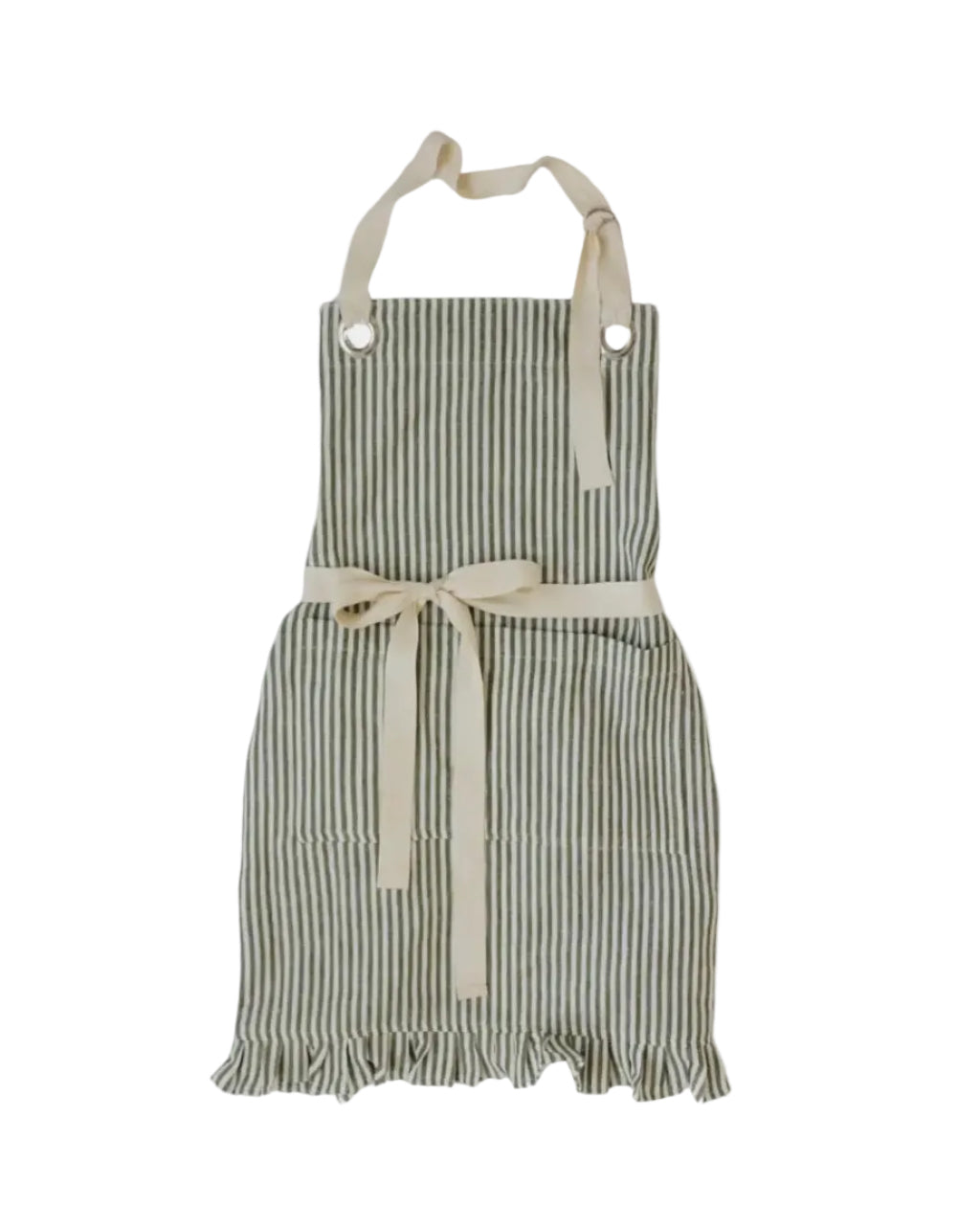 PRE-ORDER: Ruffle Pinstripe Apron (Assorted Colors)
