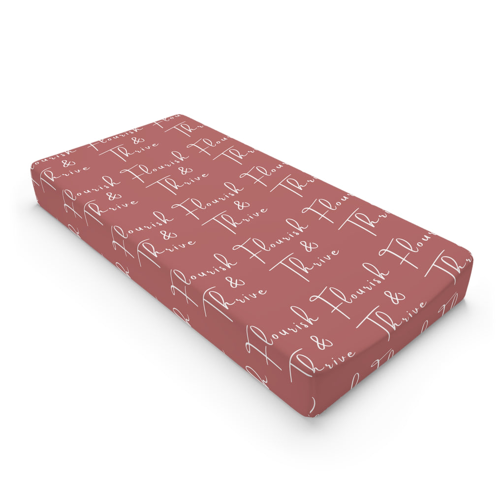 Baby Changing Pad Cover - Flourish & Thrive (Mauve)