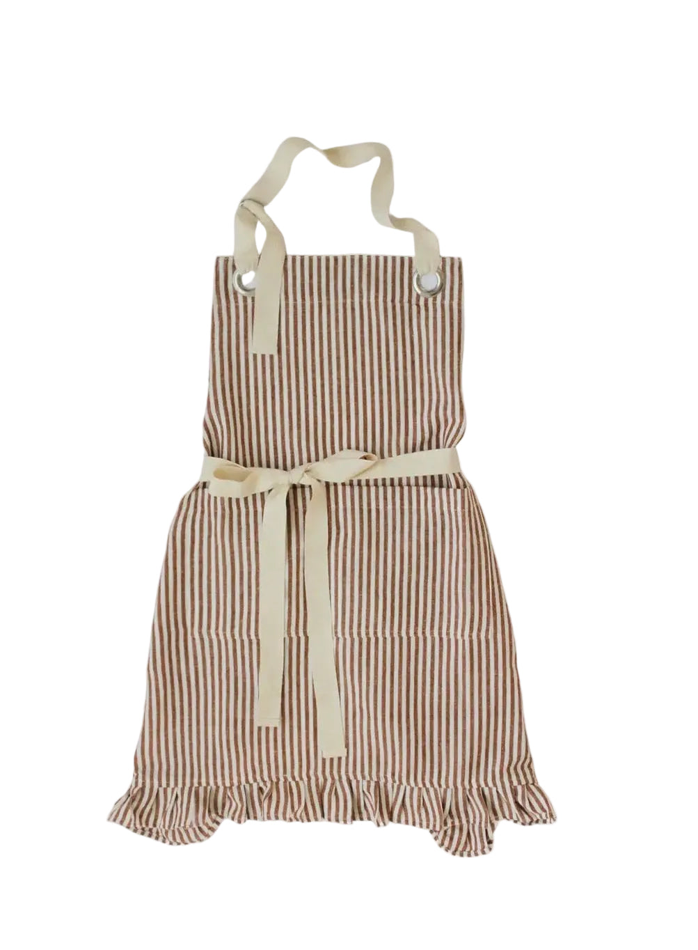 PRE-ORDER: Ruffle Pinstripe Apron (Assorted Colors)