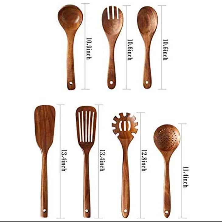 Teak Kitchen Utensils Set