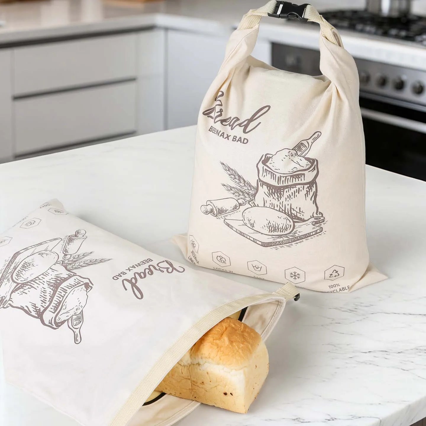 Reusable Beeswax Bread Bag