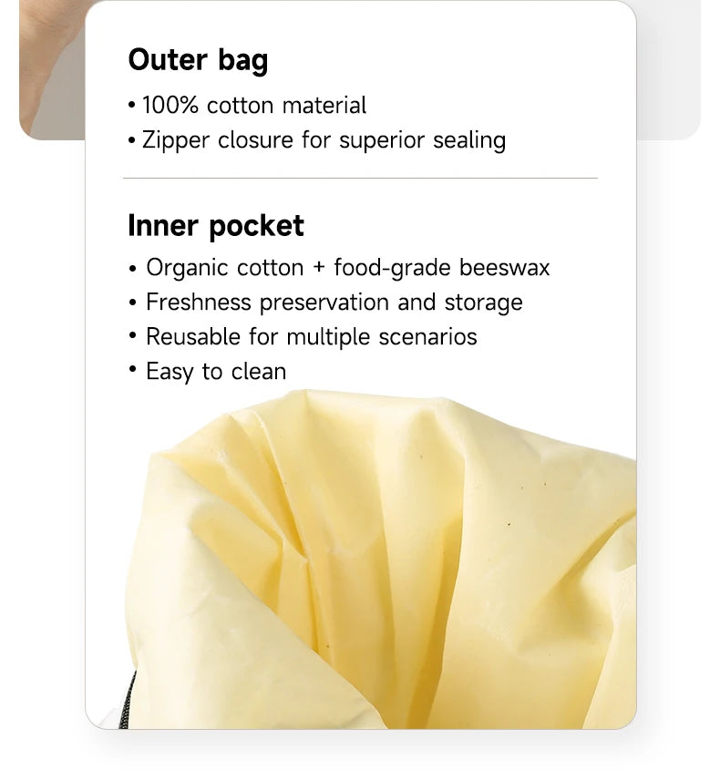 Reusable Beeswax Bread Bag
