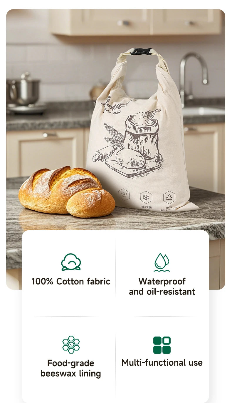 Reusable Beeswax Bread Bag