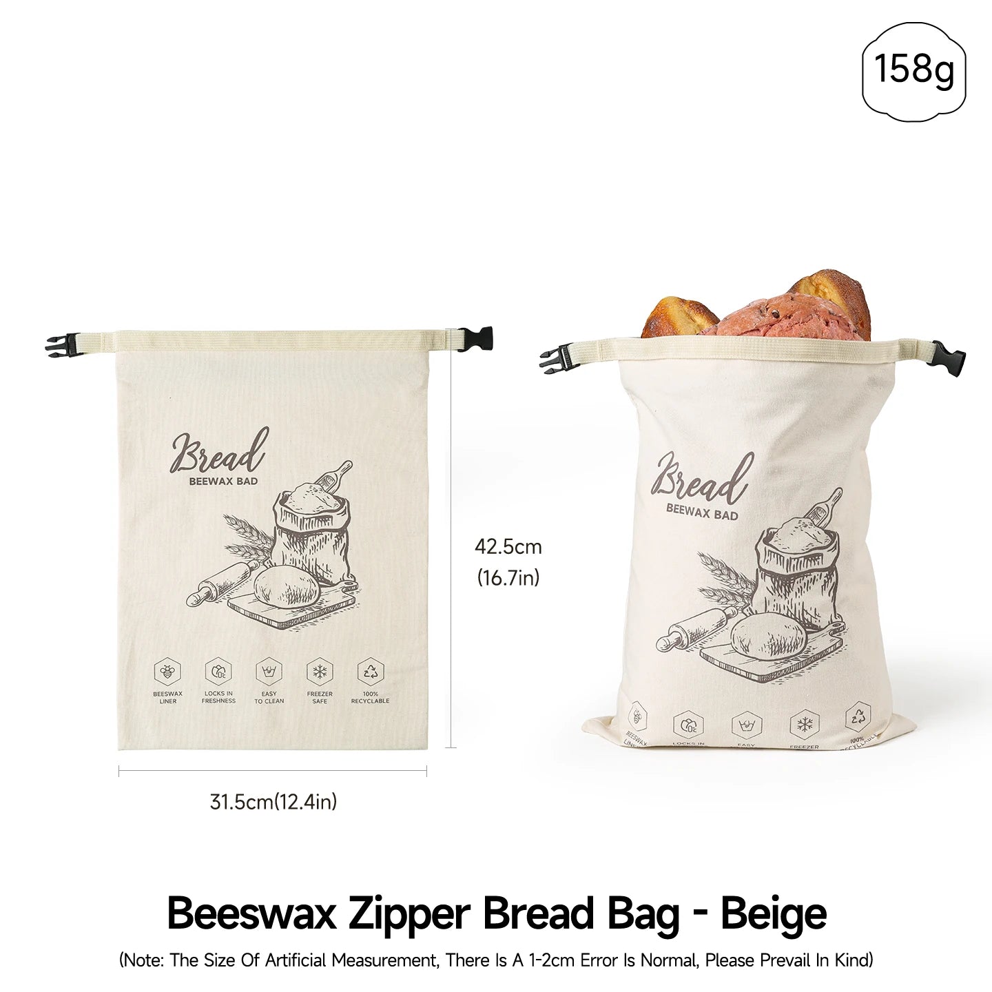 Reusable Beeswax Bread Bag